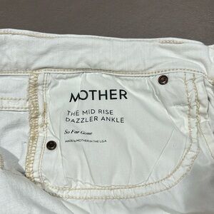 MOTHER Mid Rise Dazzler Ankle Jeans in White